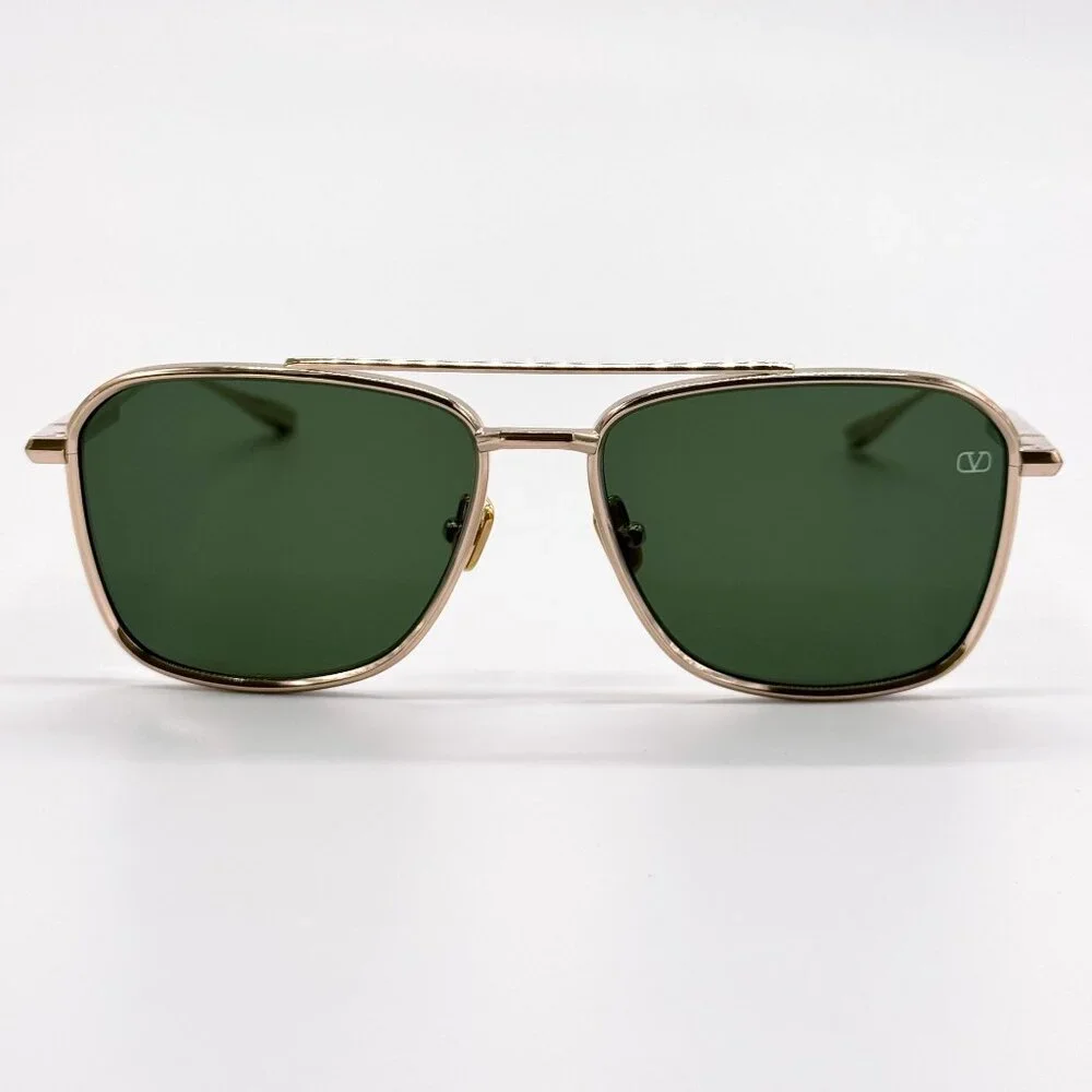 NEW VALENTINO SUNGLASSES VLS-168A LIMITED EDITION GOLD/GREEN UNISEX VALENTINO